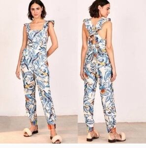 FARM Rio Blue Flying Toucans Jumpsuit Medium